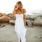 Odella Off Shoulder Dress: Smocked Maxi in Off White