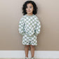 Organic Cotton Checkered Crewneck & Shorts Set