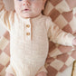 Organic Knit Bodysuit- Cream Checker