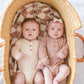 Organic Knit Bodysuit- Cream Checker