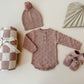 Organic Knit Bodysuit- Mocha Checker