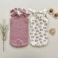 Organic Knit Romper - Mauve Pom