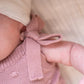 Organic Knit Romper - Mauve Pom