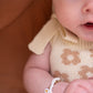 Organic Knit Romper - Mocha Daisy