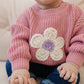 Pink Daisy Hand Embroidered Sweater