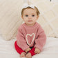 Pink Heart Hand Embroidered Sweater