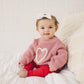 Pink Heart Hand Embroidered Sweater