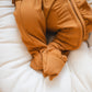 Ruffle Zipper One Piece - Caramel Ribbed