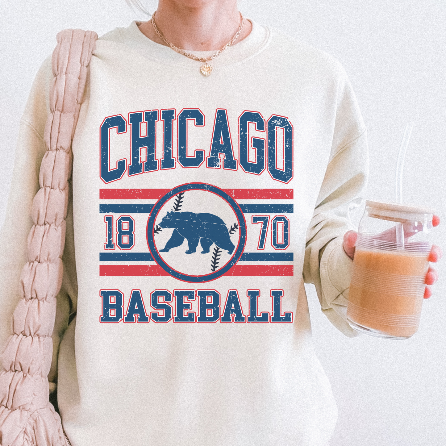Chicago Baseball Vintage Inspired Crewneck Sweatshirt- 4 colors