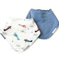 Scarf Baby Bib Set - Vintage Airplane / Dusty Blue