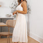 Scoop Neck Pleated Skirt Midi Tank Dress