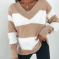 Tan and Ivory Striped Sweater