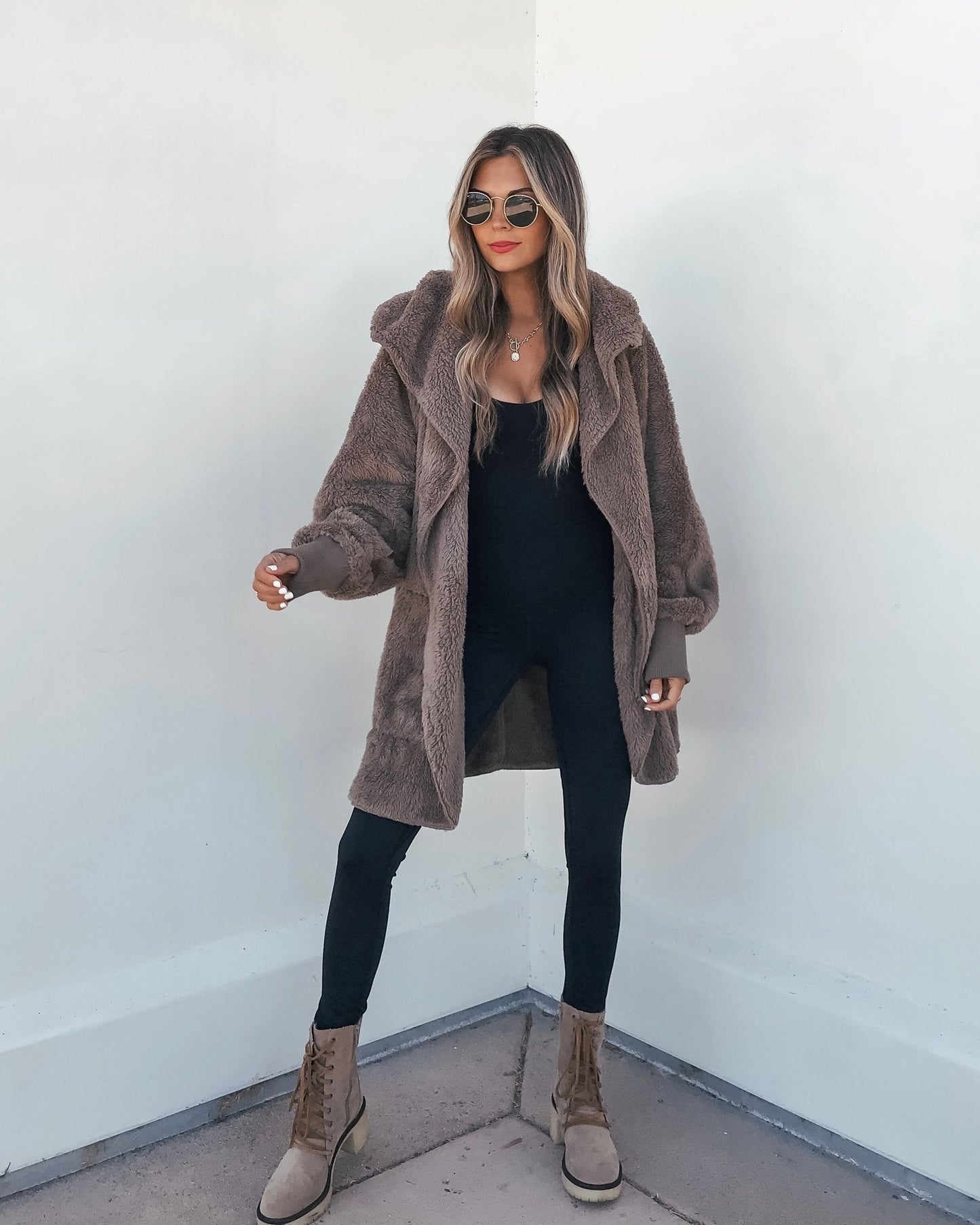 Teddy Fleece Hooded Cardigan