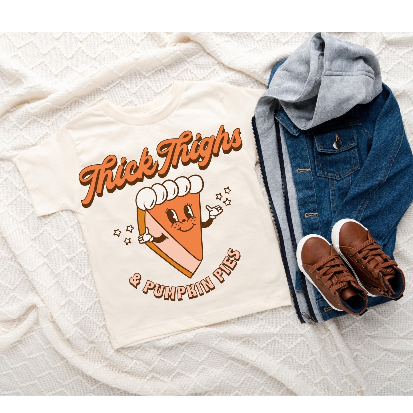 "Thick Thighs and Pumpkin Pies" Tee (Size 12 months) - Aubrey Jaymes Boutique#