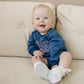 USA Stars Sweatshirt Romper