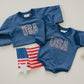 USA Stars Sweatshirt Romper
