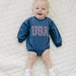 USA Stars Sweatshirt Romper