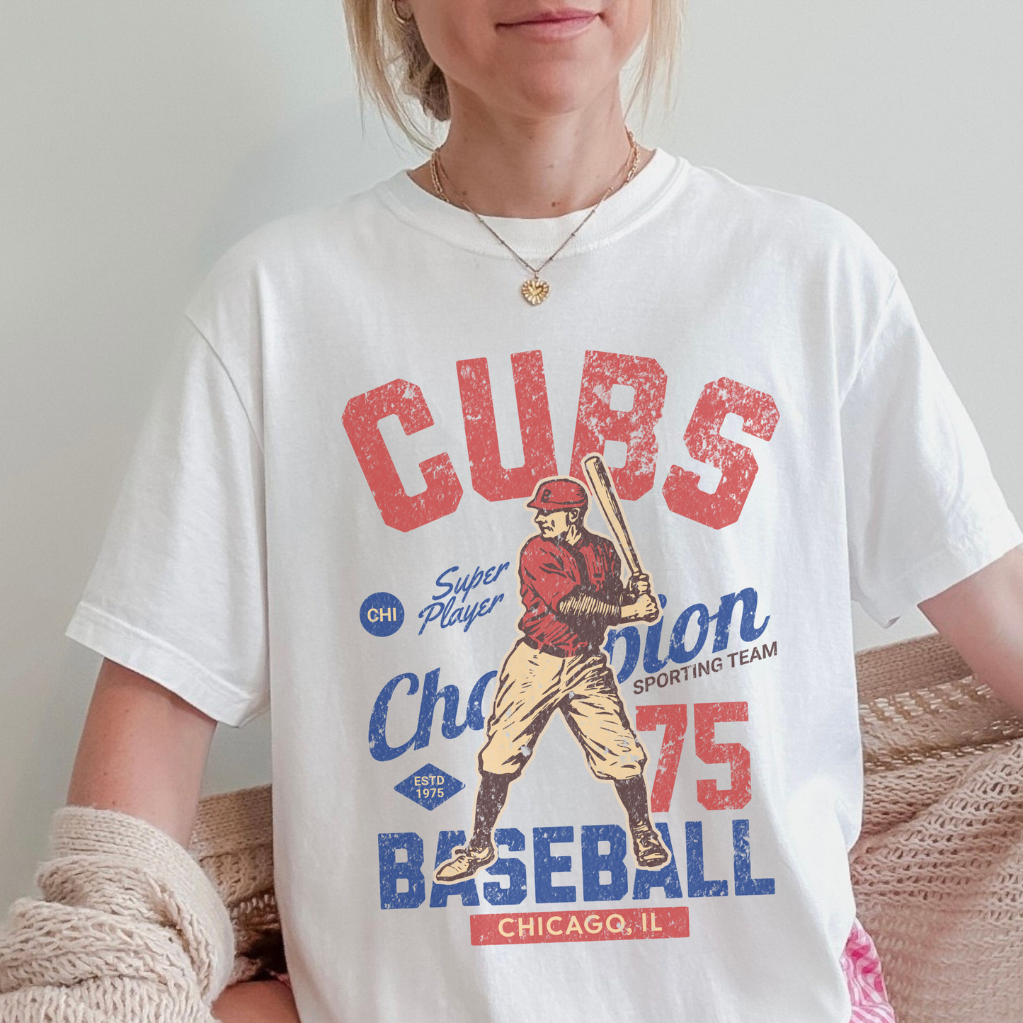 Vintage Inspired Chicago Cubs Baseball Tee – 3 colors