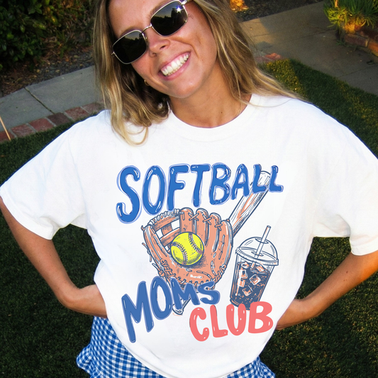 Softball Moms Club Graphic Tee – 3 Colors