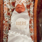 Pom Swaddle Blanket - White