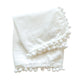 Pom Swaddle Blanket - White