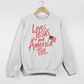Loves Jesus and America Too Patriotic Sweatshirt- 2 Color Options
