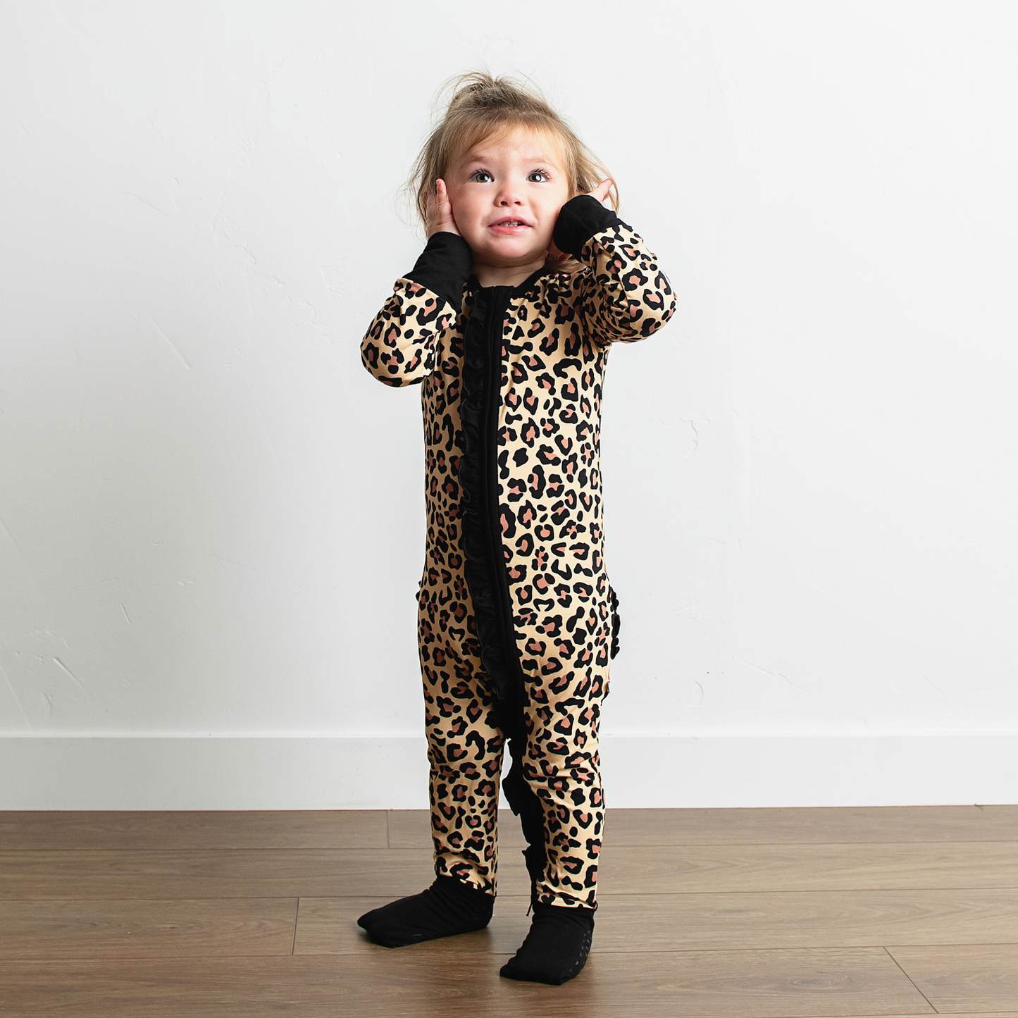 Leopard Print Convertible Ruffle Zippy