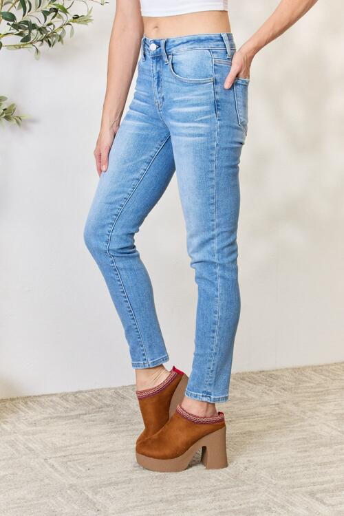 RISEN Addison Mid Rise Skinny Jeans