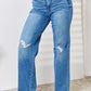 Judy Blue Maureen High Waist Distressed Straight-Leg Jeans