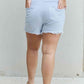 RISEN Katie High Waisted Distressed Shorts- Ice Blue