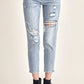 RISEN Camryn Distressed Slim Cropped Jeans