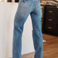 Judy Blue Bree High Rise Control Top Distressed Straight Jeans