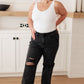 Susannah High Rise Rigid Magic 90's Distressed Straight Jeans-Black