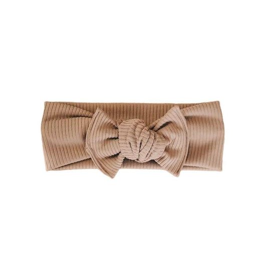 Ribbed Tie-on Headwrap-Cafe Latte