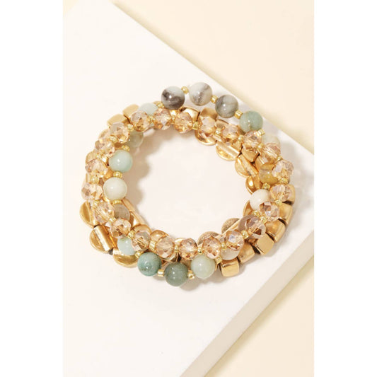 Mint To Be Beaded Bracelet Stack