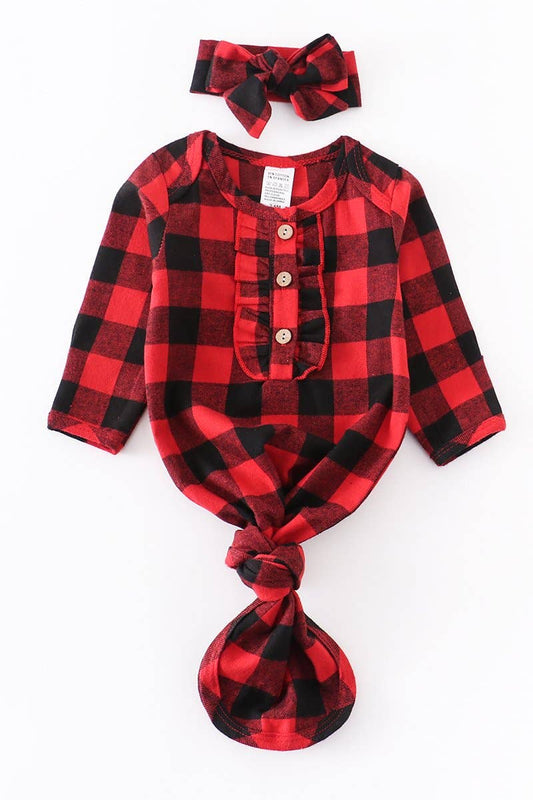 Buffalo Plaid Baby Gown Set