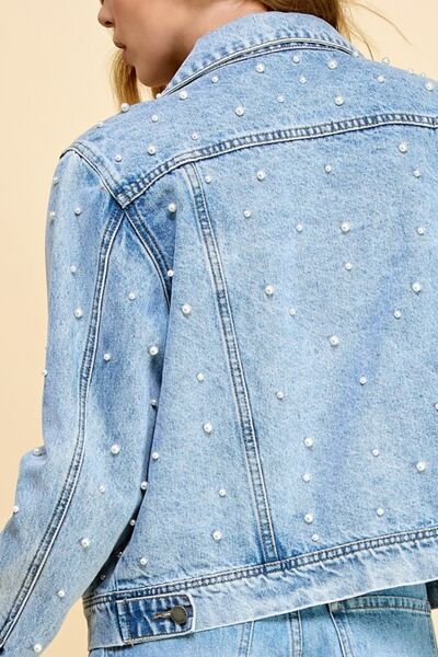 Cowgirl Couture Pearl Detail Denim Jacket